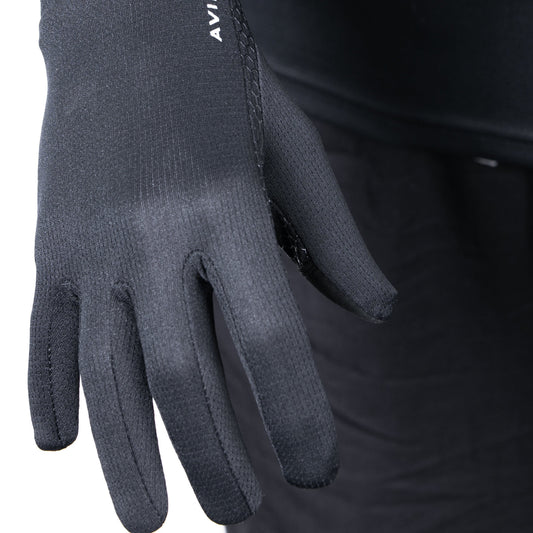 Aviro hansker i svart med detaljer overflate.