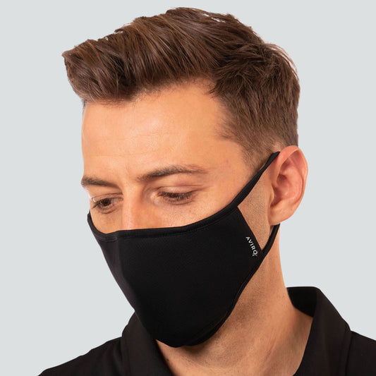 Aviro gjenbrukbar munnbind med GT filter i svart med herre modell.