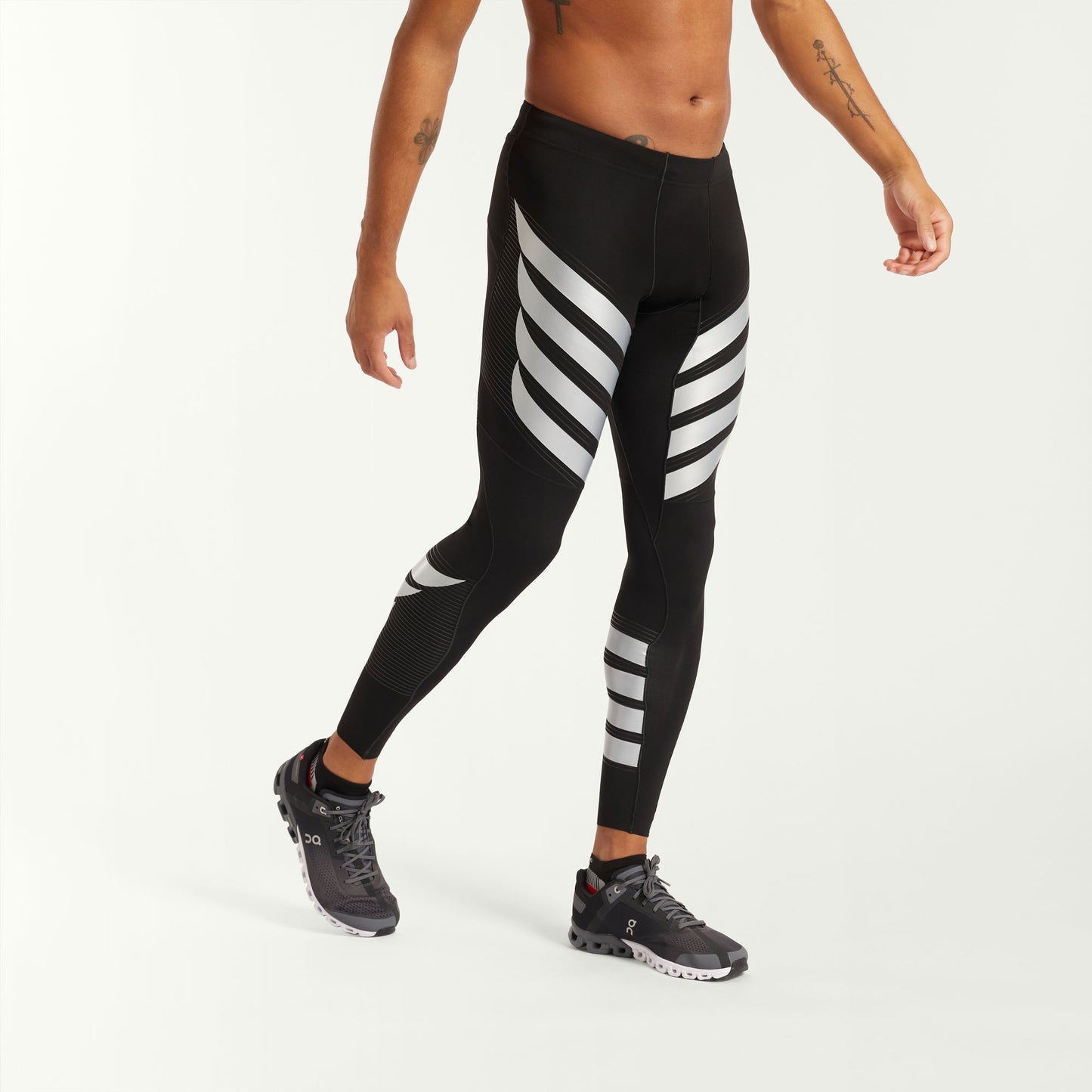 PRESSIO Power Tights - Herre - Svart/Sølv