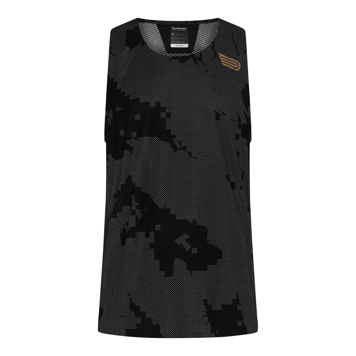 PRESSIO Run Elite Singlet - Herre - Svart Camo