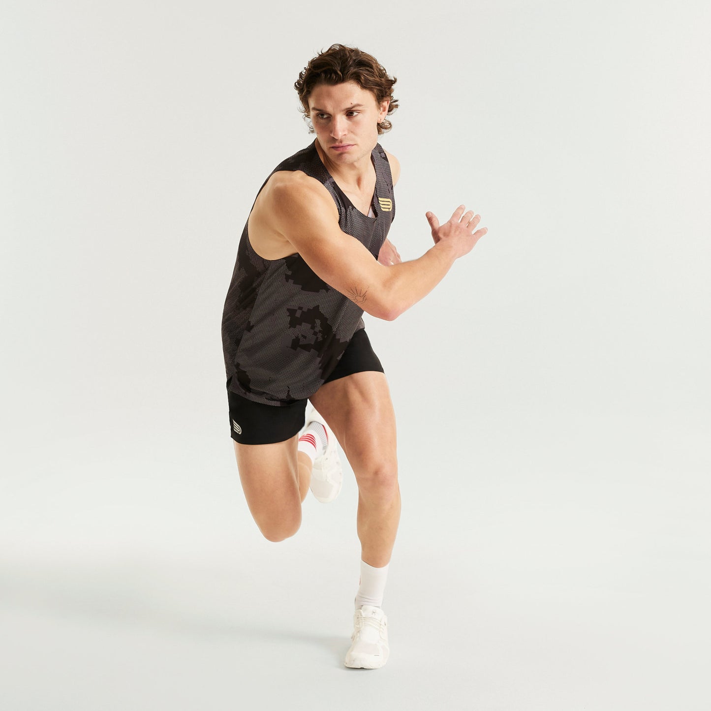 PRESSIO Run Elite Singlet - Herre - Svart Camo