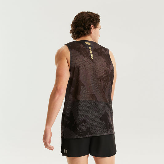 PRESSIO Run Elite Singlet - Herre - Svart Camo