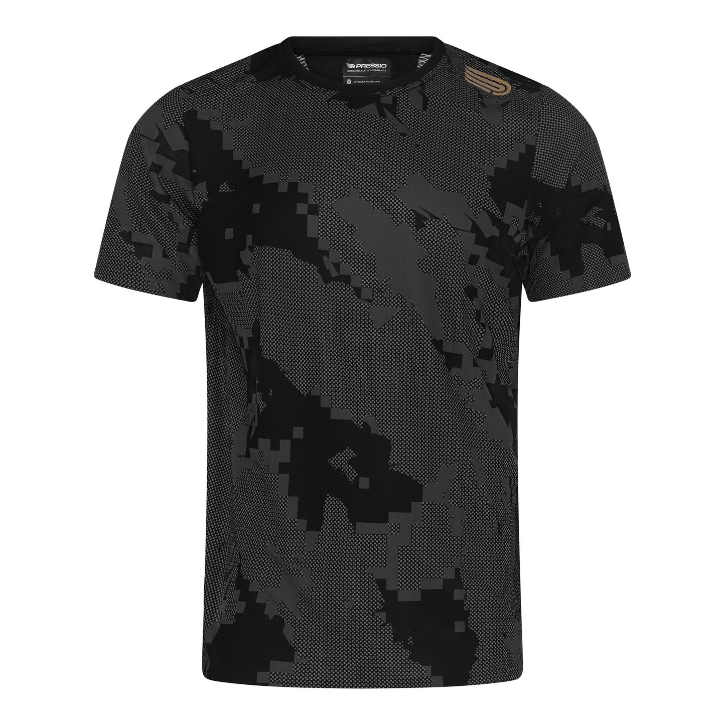 PRESSIO Run Elite Kortermet T-skjorte - Herre - Svart Camo