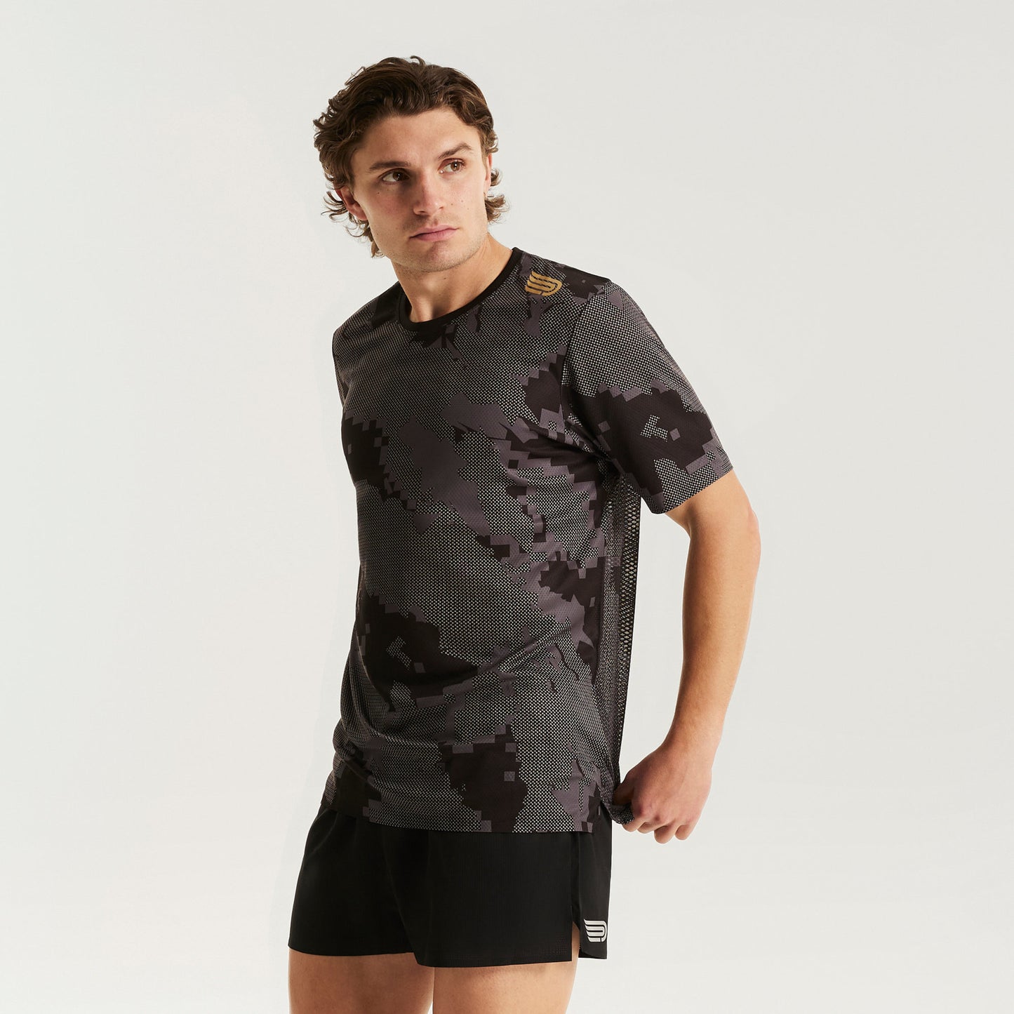 PRESSIO Run Elite Kortermet T-skjorte - Herre - Svart Camo