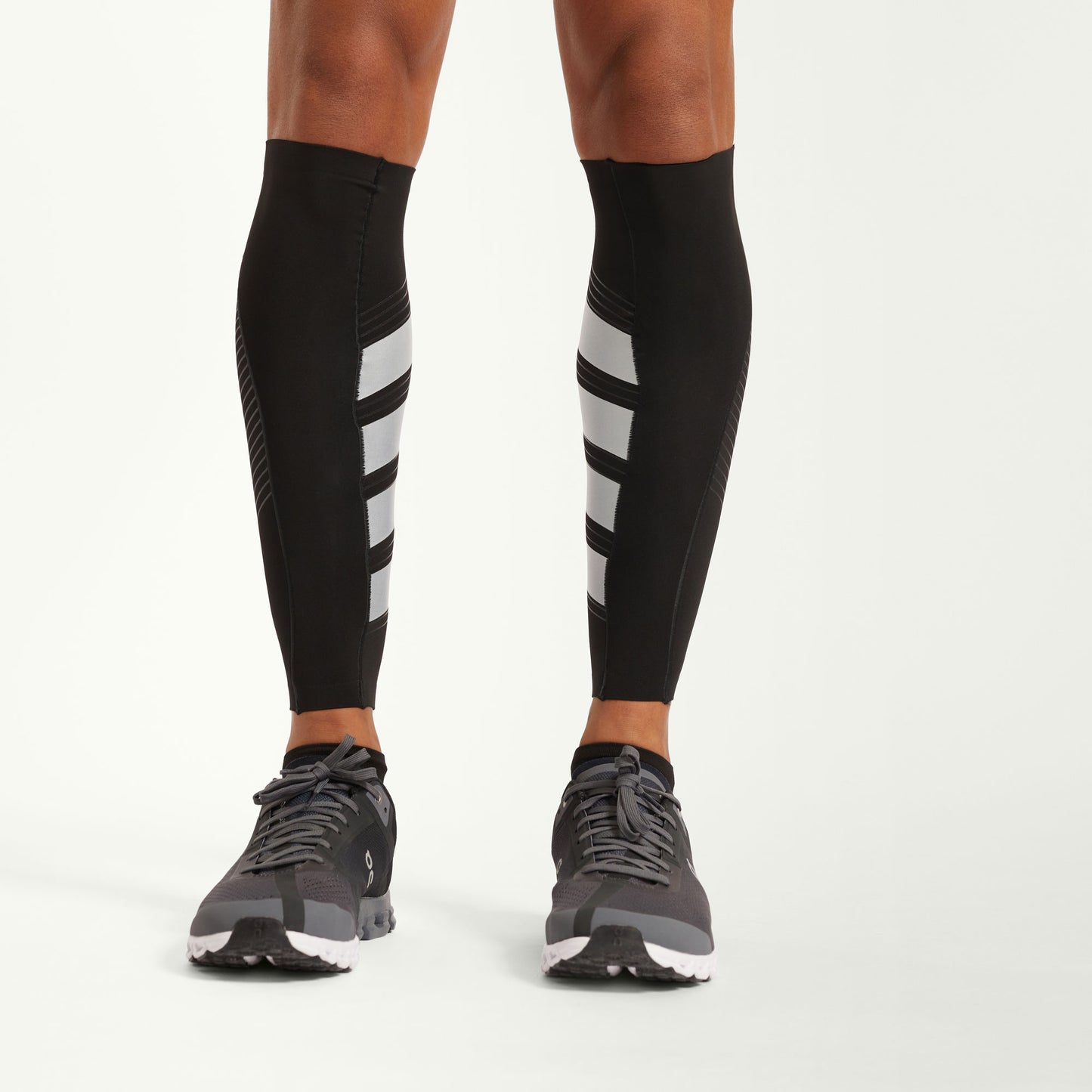 PRESSIO Power Calf Guards - Svart/Sølv