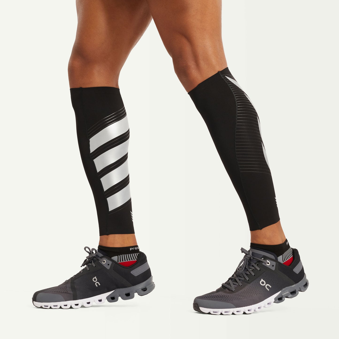 PRESSIO Power Calf Guards - Svart/Sølv