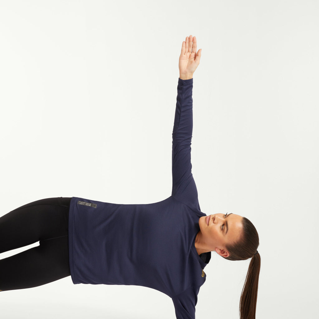 PRESSIO BIO Langermet T-skjorte - Dame - Marineblå