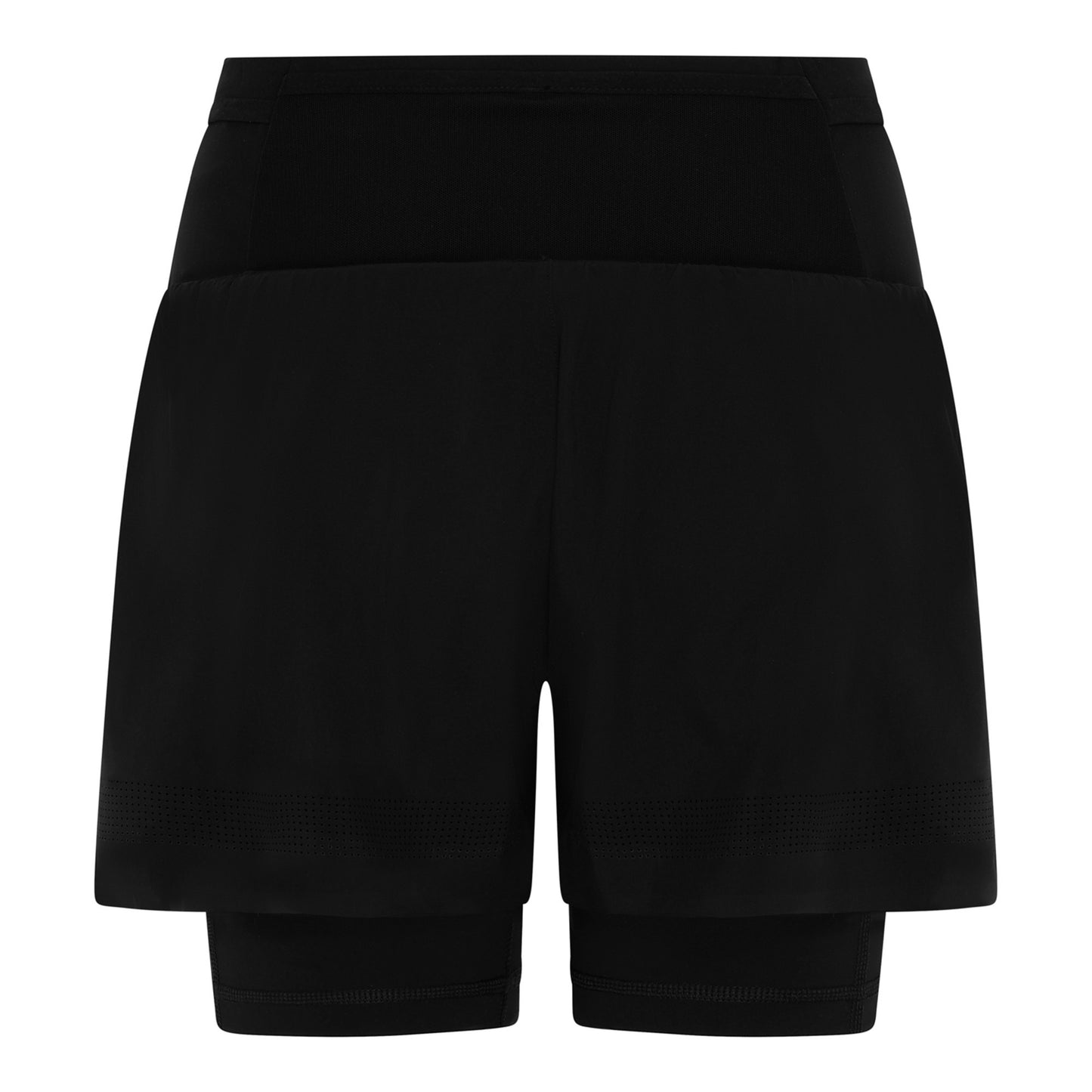 Pressio Sherpa 2in1 shorts til dame i svart. Bilde av bakside.