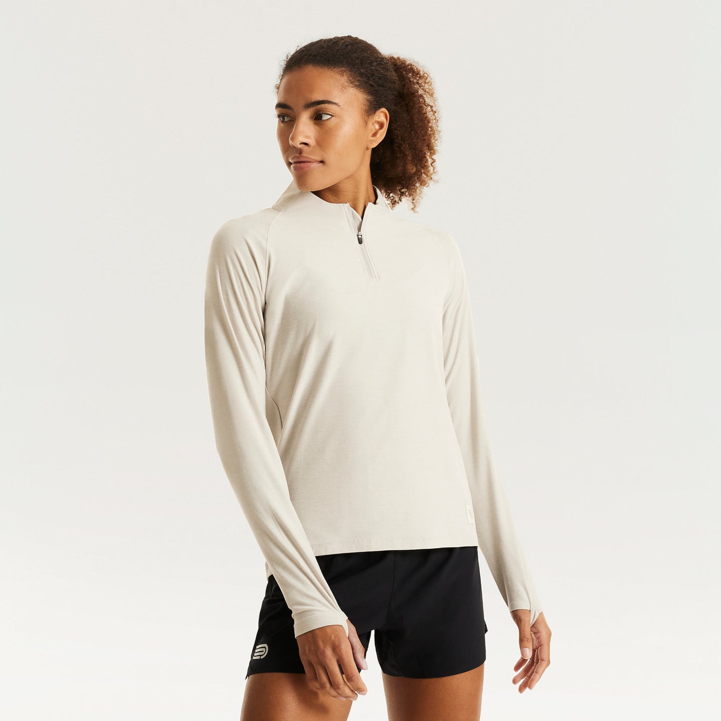 Pressio Recon 1/4 Zip - Dame - Lysegrå