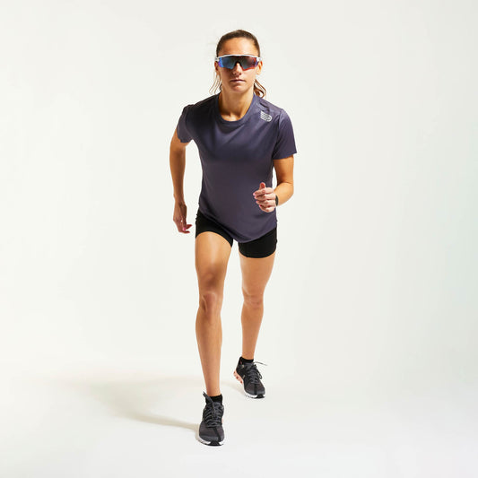 PRESSIO Ārahi Kortermet T-skjorte - Dame - Mørkegrå