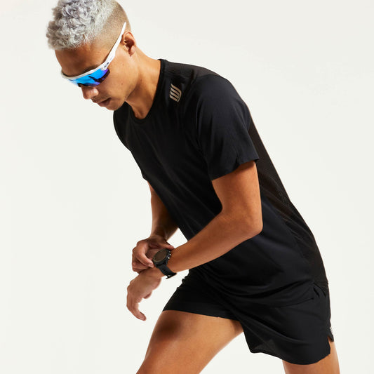 PRESSIO Ārahi Kortermet T-skjorte - Herre - Svart