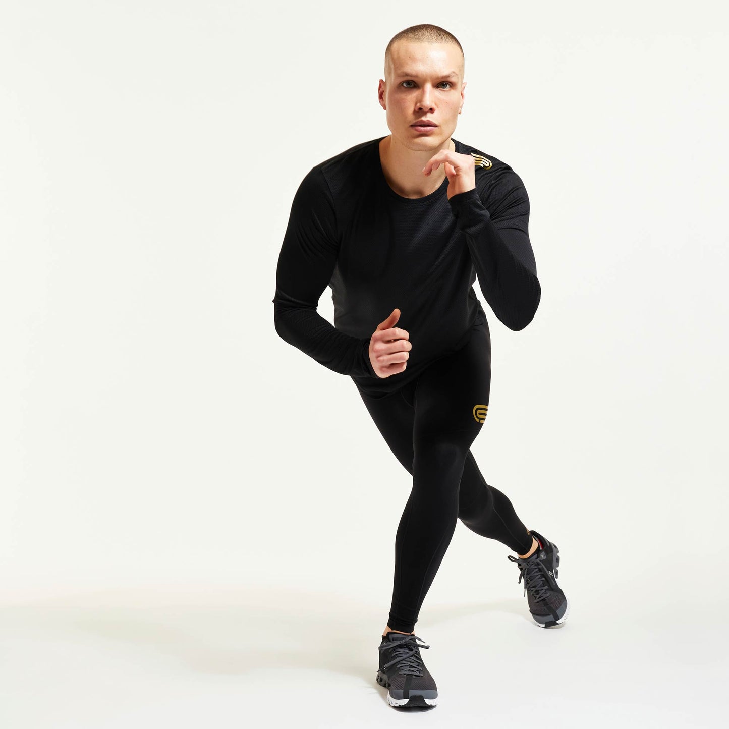 PRESSIO BIO Langermet T-skjorte - Herre - Svart