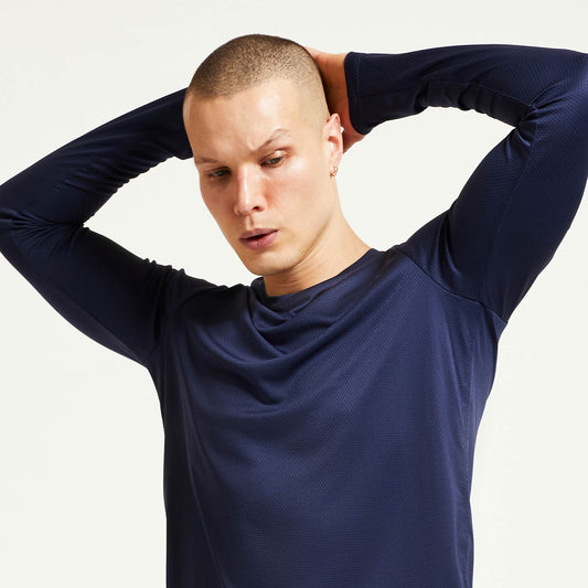 PRESSIO BIO Langermet T-skjorte - Herre - Marineblå