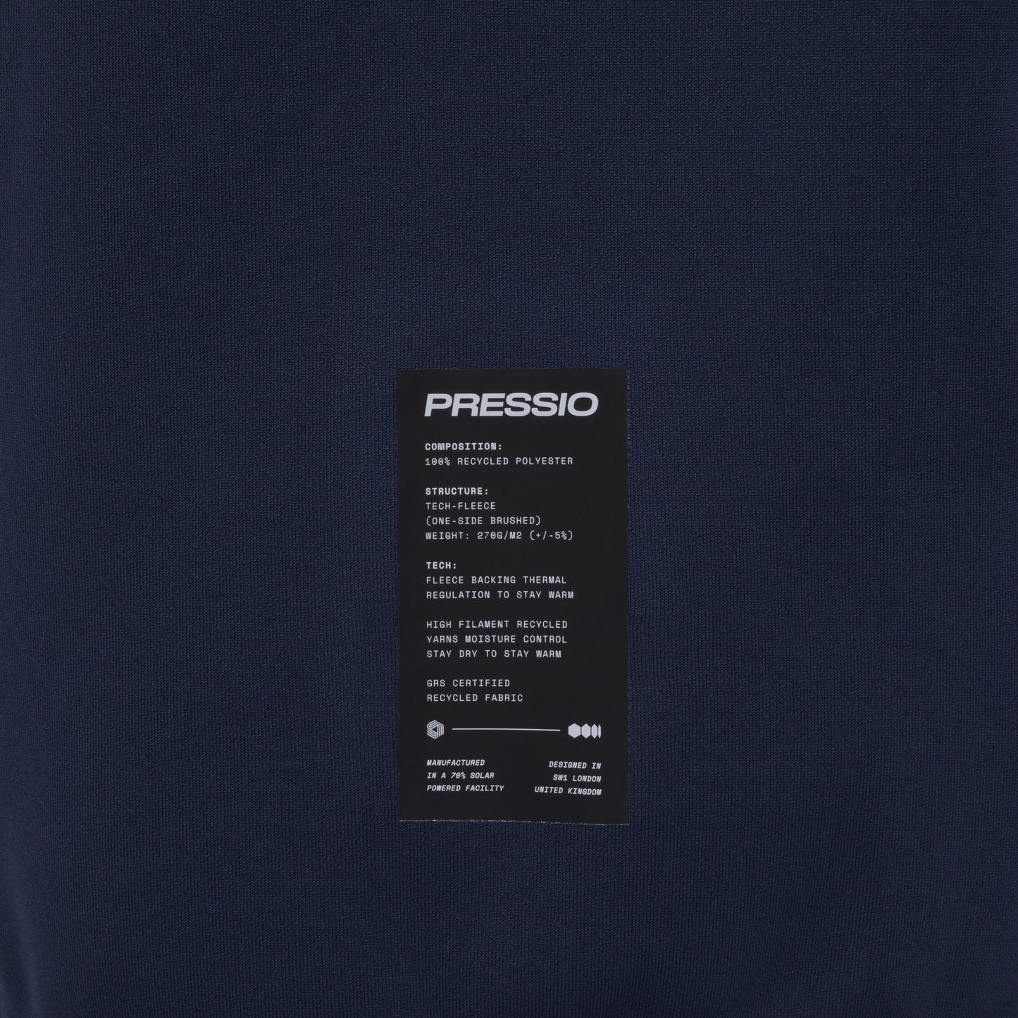 PRESSIO Renew Zip Through - Herre - Marineblå