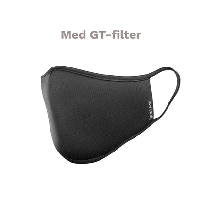 Aviro gjenbrukbar munnbind med GT filter i svart.
