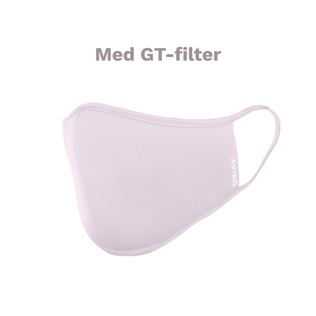 Aviro gjenbrukbar munnbind med GT filter i lyserosa.