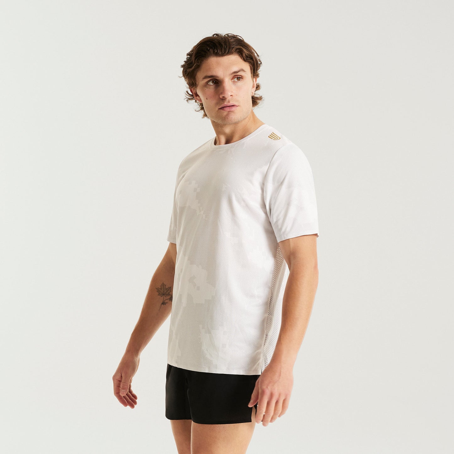 PRESSIO Run Elite Kortermet T-skjorte - Herre - Hvit Camo