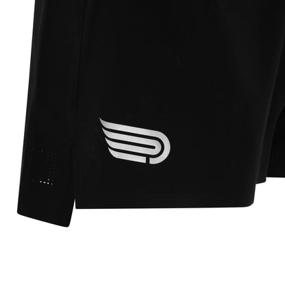 Pressio Sherpa shorts til dame i svart. Nærbilde detalj.