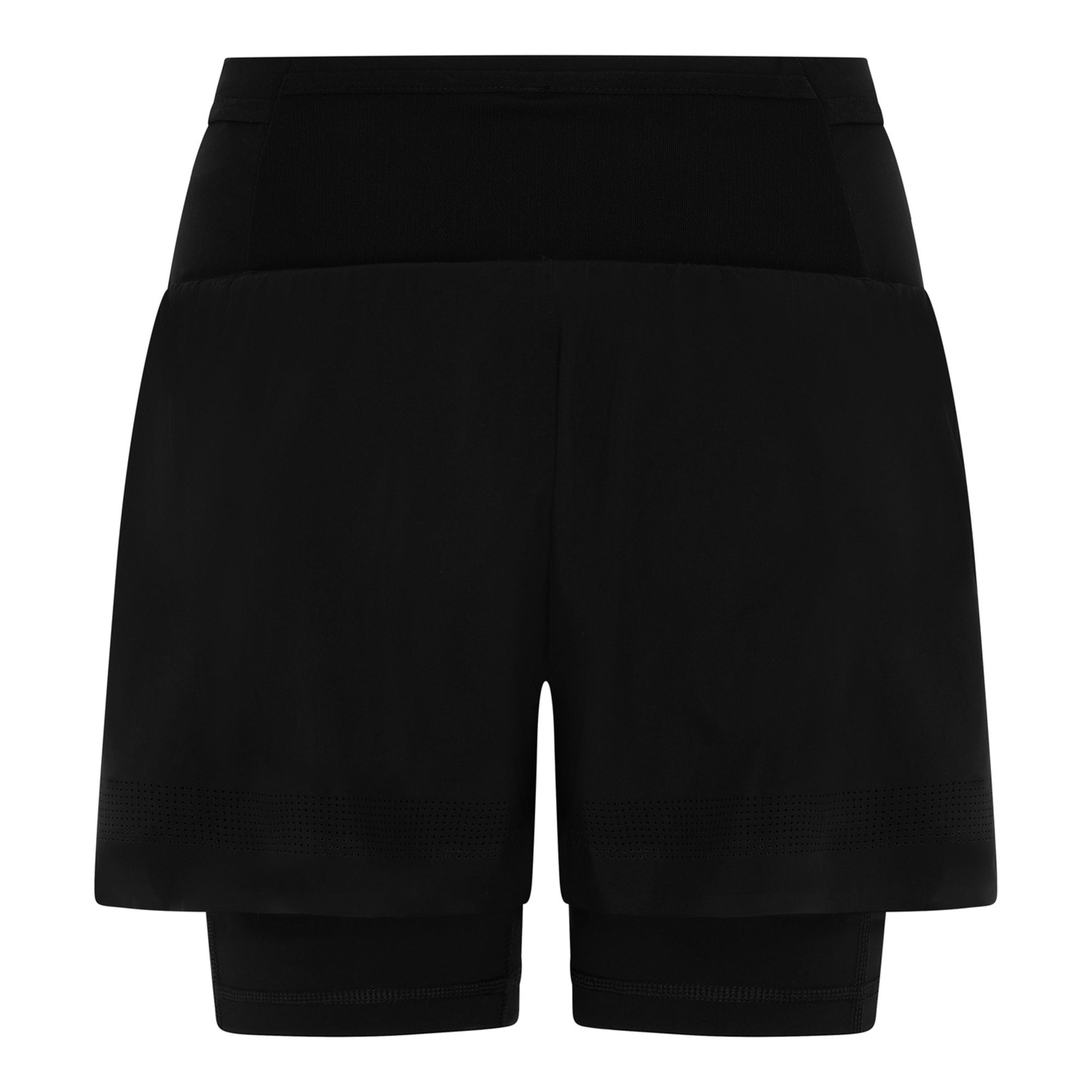 Pressio Sherpa 2in1 shorts til dame i svart. Bilde av bakside.