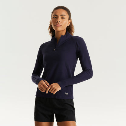 Pressio Recon 1/4 Zip - Dame - Marineblå