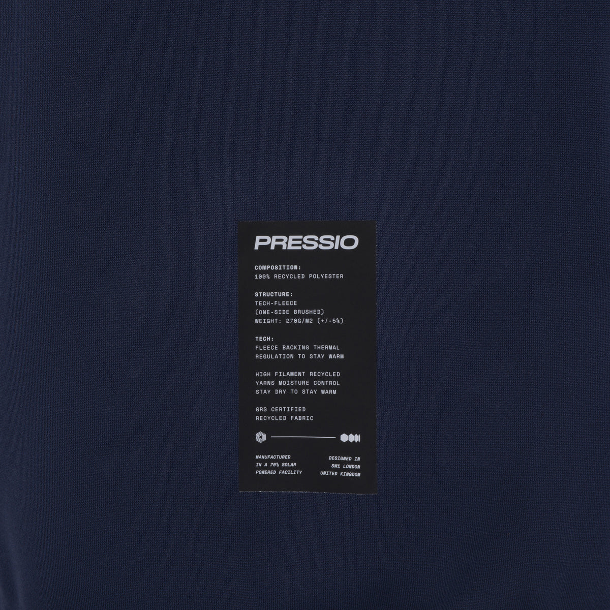 PRESSIO Renew Zip Through - Marine blå
