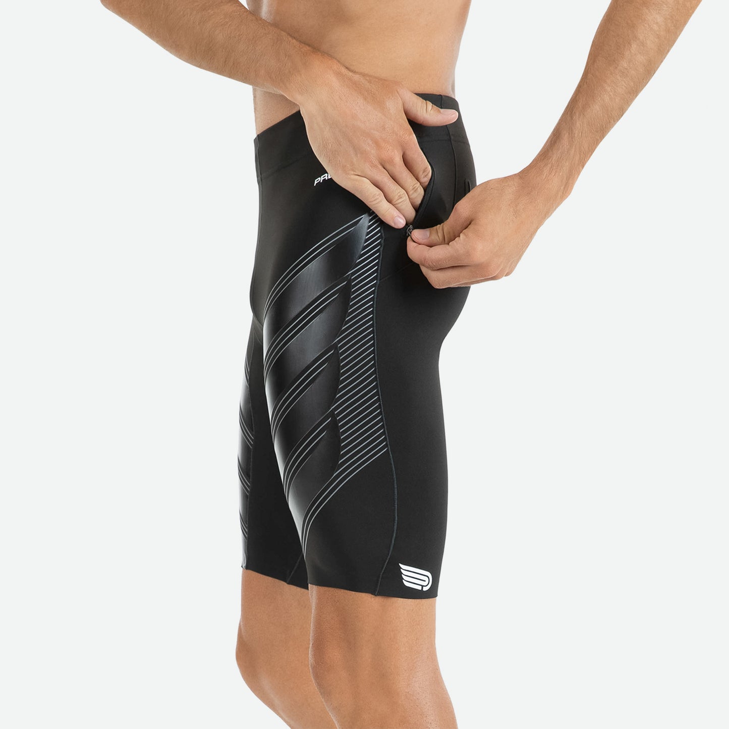 PRESSIO Power Kort Løpetights - Herre - Svart