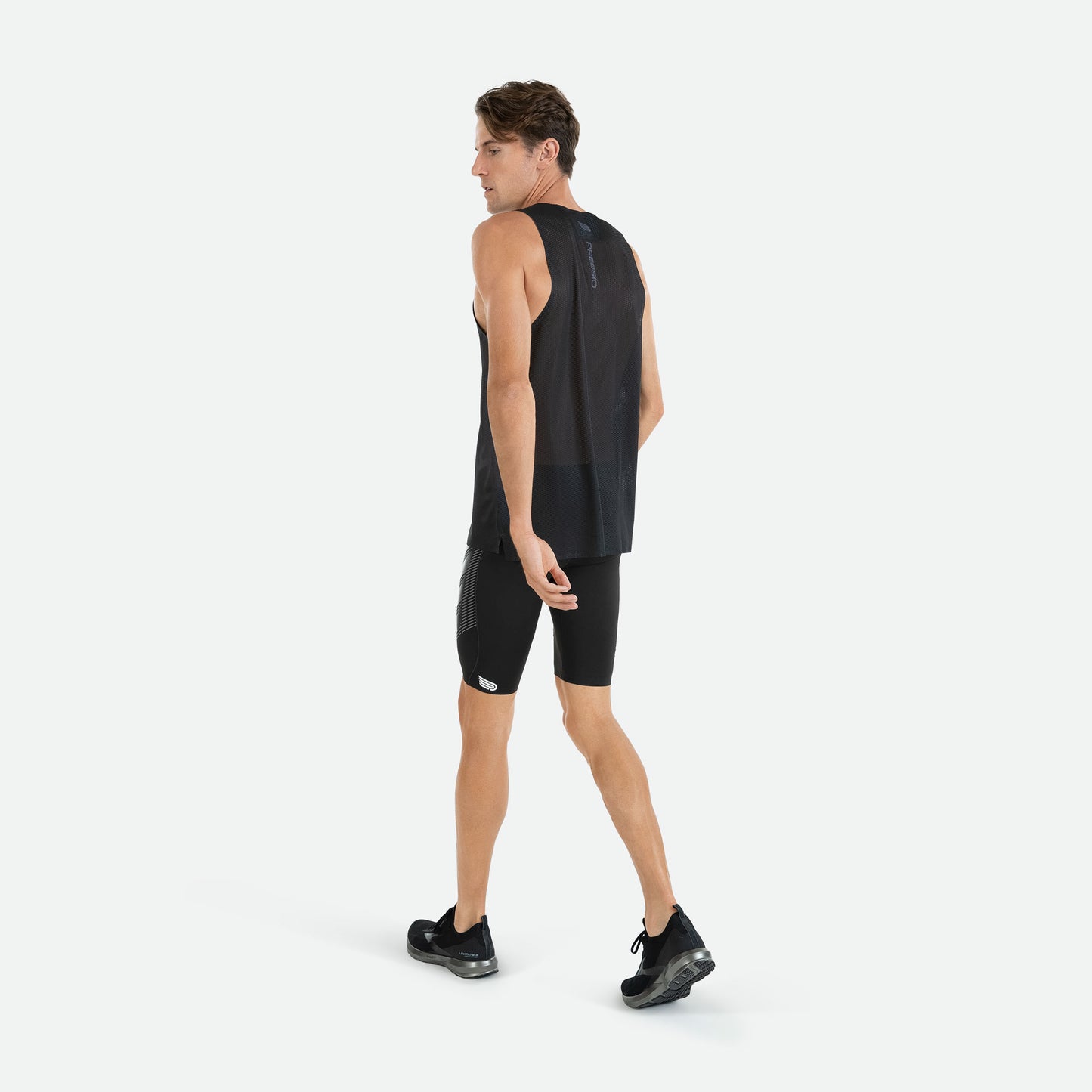 PRESSIO Power Kort Løpetights - Herre - Svart
