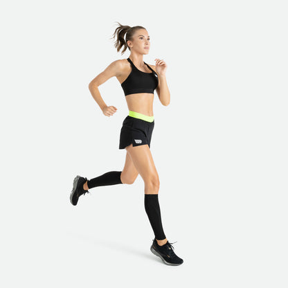 PRESSIO Ārahi 3'' Shorts - Dame - Svart & Fluor Grønn