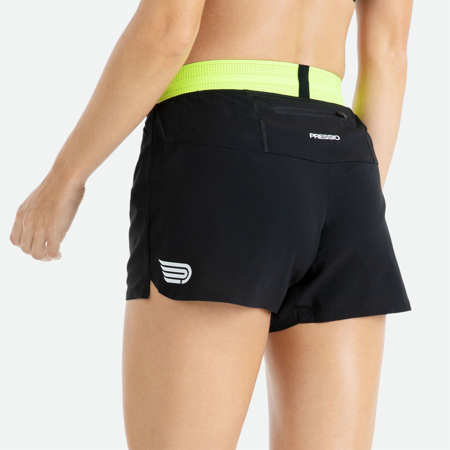 PRESSIO Ārahi 3'' Shorts - Dame - Svart & Fluor Grønn
