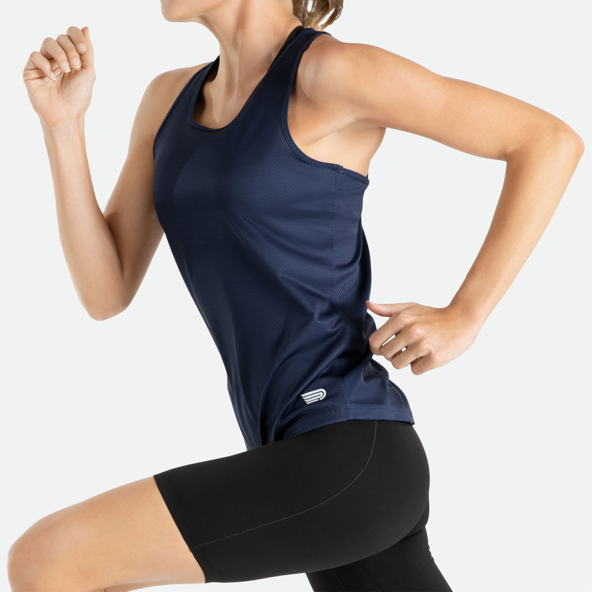 PRESSIO Hāpai Singlet - Razorback - Marine blå