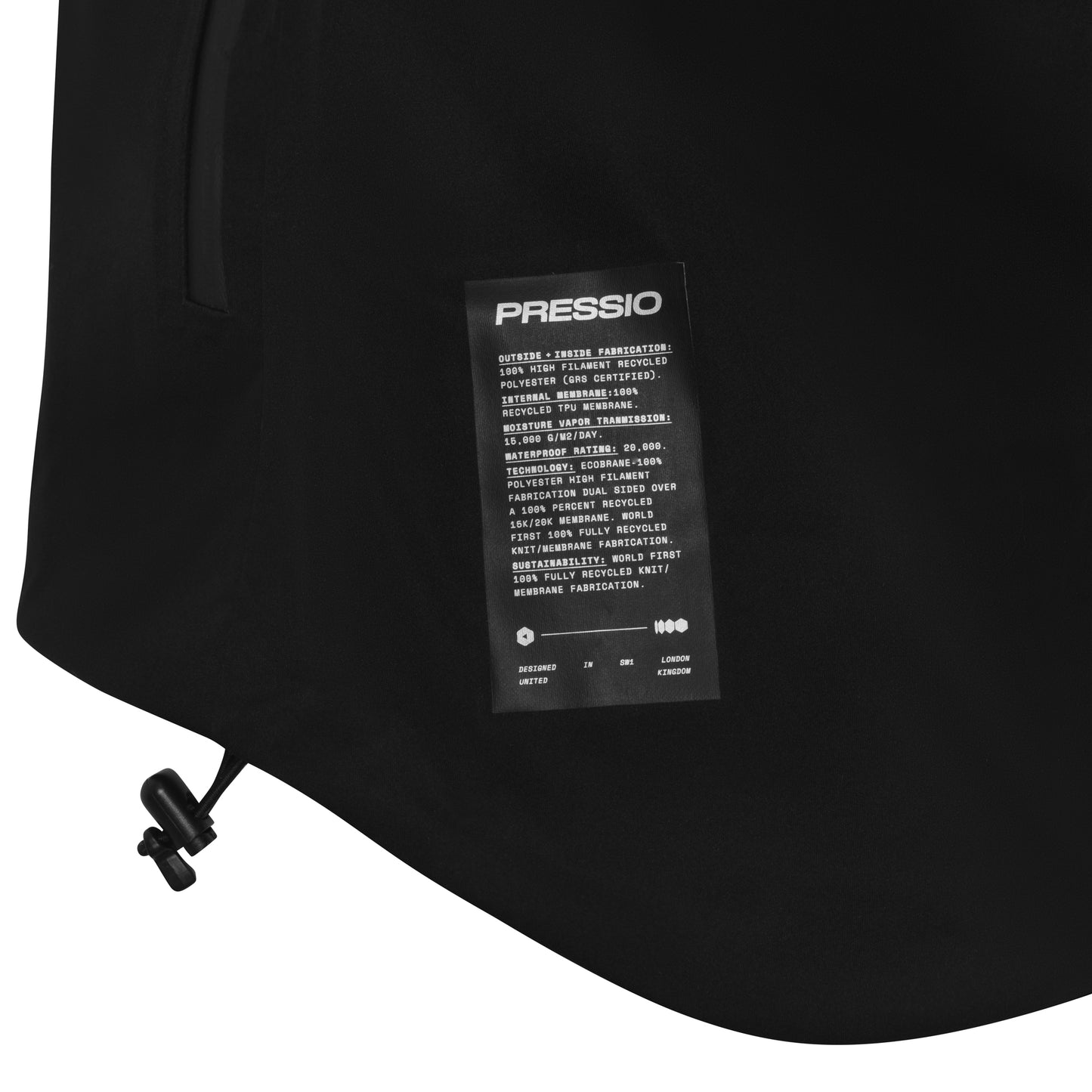 PRESSIO Ecotect 3L Vanntett Jakke - Dame - Svart