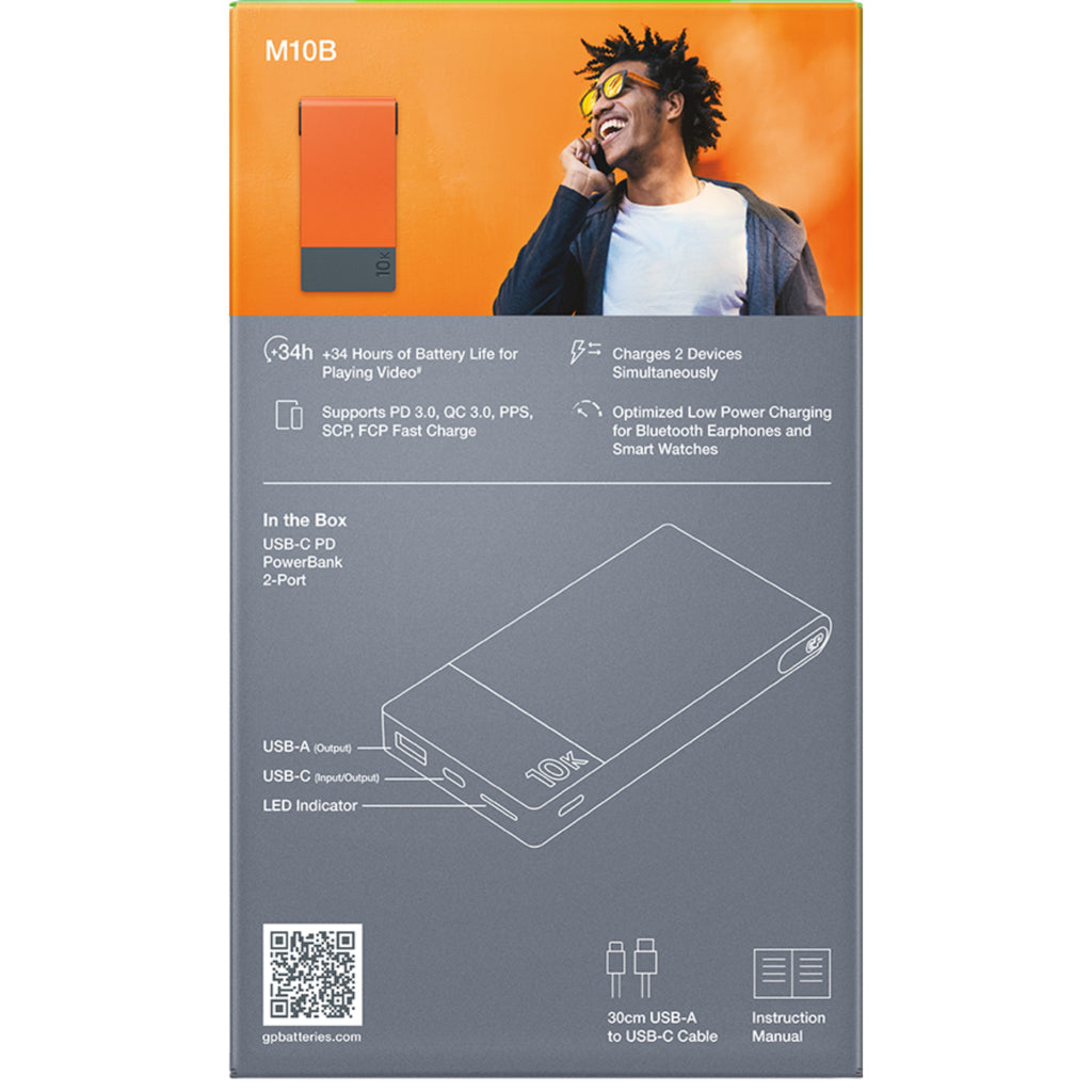VARMTEK - GP Powerbank M2 10000 mAh - Oransje